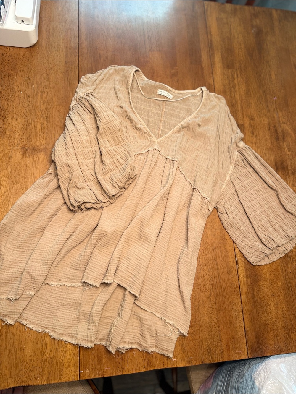 Brown Free People Cotton Gauze- Women